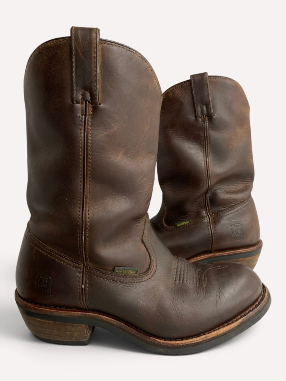 Dan Post Waterproof Western Work Cowboy Boots Brown Leather Men's 10.5 D